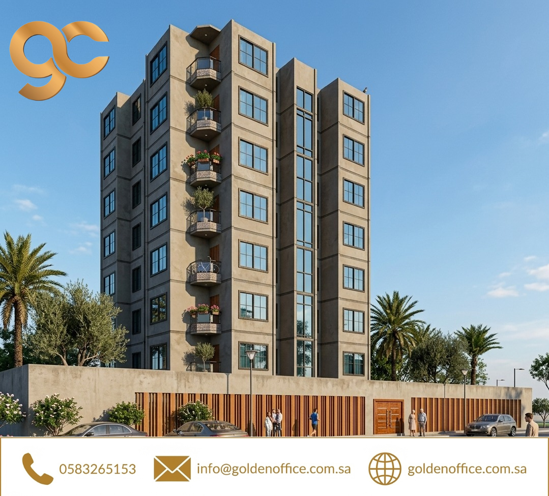 تصميم عمارة سكنية تتكون من 8 ادوار